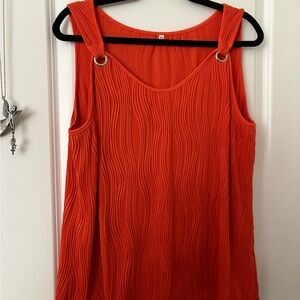 Women's Orange Sleeveless Top, check out the design on the shirt! Never wore it